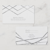 シルバーモダンのジオメトリックラインがフレンドを参照 紹介カード (正面/裏面)