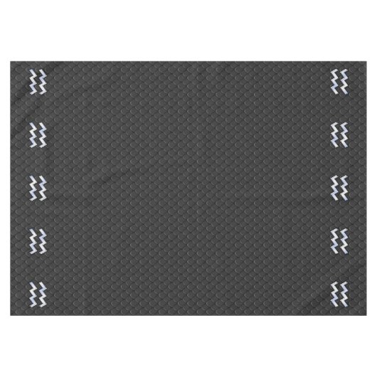 シルバーモダンアクエリアス〔占星術の〕十二宮図のスネークの看板 テーブルクロス (正面(横))