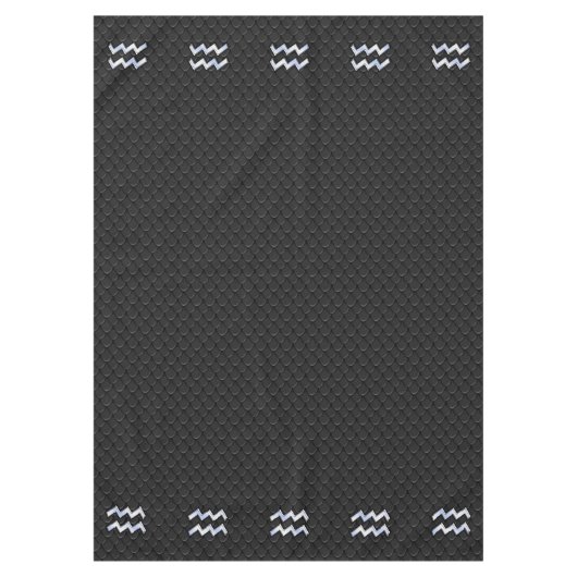 シルバーモダンアクエリアス〔占星術の〕十二宮図のスネークの看板 テーブルクロス (正面)