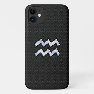 シルバーモダンアクエリアス〔占星術の〕十二宮図のスネークの看板 iPhone 11 ケース