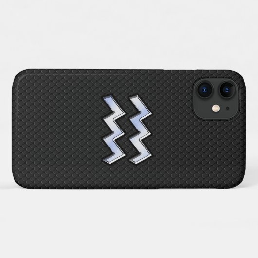 シルバーモダンアクエリアス〔占星術の〕十二宮図のスネークの看板 Case-Mate iPhoneケース (裏面(横))