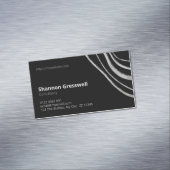 シルバーモダンアクセント付き単純黒 マグネット名刺 (インサイチュ)