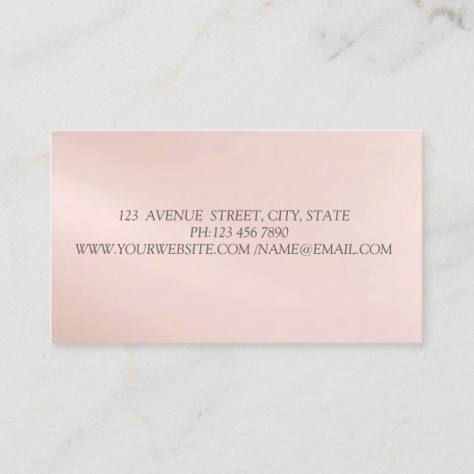 シルバーモダンエレガントグリッターヨガガガール《写真》ぼけ味 名刺 (裏面)