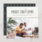 シルバーモダンクリスマスドードルホリデーフォトカード シーズンカード (正面/裏面)