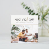 シルバーモダンクリスマスドードルホリデーフォトカード シーズンカード (スタンド正面)