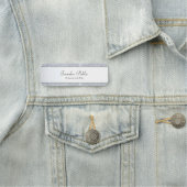 シルバーモダングリッターの手エレガント書きテンプレート 名札 (インサイチュ)