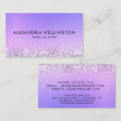 シルバーモダングリッターグラデーションメイクアップアーティスト 名刺 (正面/裏面)