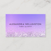 シルバーモダングリッターグラデーションメイクアップアーティスト 名刺 (正面)