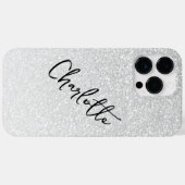 シルバーモダングリッターシガーリーッパーソナライズされたク名 Case-Mate iPhoneケース (裏面 (横))