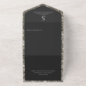 シルバーモダングリッターフォトディナー オールインワン招待状 (外側)