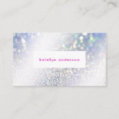 シルバーモダングリッターブライトピンクのメイクアップとヘア 名刺 (正面)