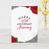 シルバーモダングリッター夫25周年記念 カード (黄色い花)