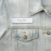 シルバーモダングリッター手書きスクリプエレガントト 名札 (インサイチュ)