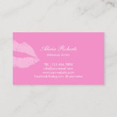 シルバーモダングリッター文字ピンクリップメイクアップアーティスト 名刺 (裏面)