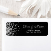 シルバーモダングリッター紙吹雪オンブラック ラベル (インサイチュ)