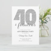 シルバーモダングリッター40と素晴らしい誕生日パーティー 招待状 (スタンド正面)
