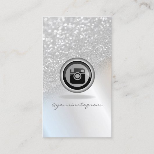 シルバーモダングリッター《写真》ぼけ味インスタグラムソーシャルメディア 名刺 (正面)