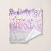 シルバーモダングリッター《写真》ぼけ味レインボー バスタオルセット (ウォッシュタオル)