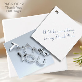 シルバーモダンサンキューパック12メッセージカード フェイバータグ