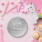 シルバーモダンシックの結婚メイスンジャースリングライト ペーパープレート (パーティー)