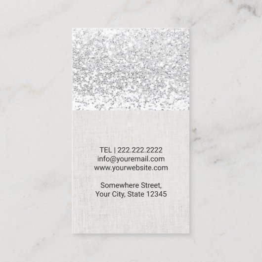 シルバーモダンシークイン美容師美しいサロン 名刺 (裏面)