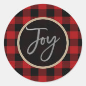 シルバーモダンジョイリースホリデーレッドバッファロープレイド ラウンドシール (正面)