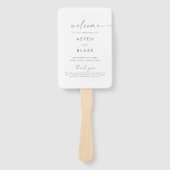 シルバーモダンスクリプト結婚式 プログラム ハンドファン (正面)