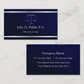 シルバーモダンストライプネイビーブルー弁護士弁護士 名刺 (正面/裏面)