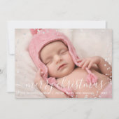 シルバーモダンスプラッシュメリークリスマスフォトカード シーズンカード (正面)