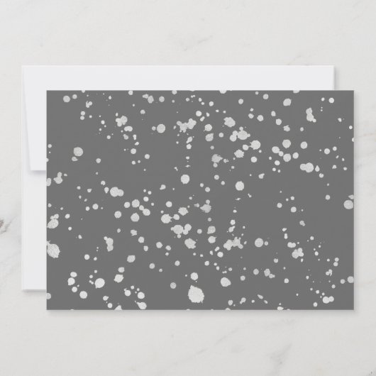 シルバーモダンスプラッシュメリークリスマスフォトカード シーズンカード (裏面)