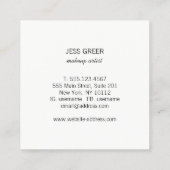 シルバーモダンセインストライプズGlam美しいスタイリスト スクエア名刺 (裏面)