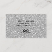 シルバーモダンドリップスブラックメタルメイクアップアーティストヘア 名刺 (裏面)