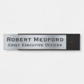 シルバーモダンフェイクシンボルや象徴ドアの標識名プレート サインプレート (正面)