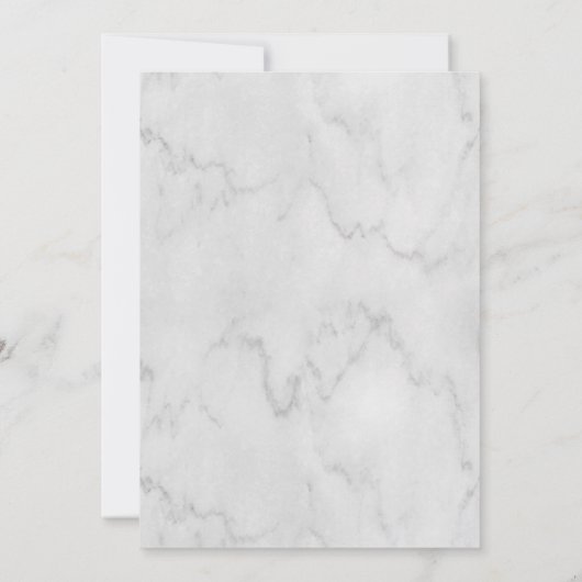 シルバーモダンフレームと大理石ルック結婚ズ 招待状 (裏面)