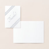 シルバーモダンフローラサンキューディアゴナルストライプ 箔カード (ディスプレー)