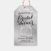 シルバーモダンブライダルシャワーメイスンジャールストリングライト ギフトタグ (裏面)