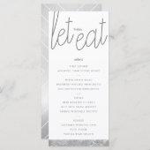 シルバーモダンブラシストロークカスタムメニューカード メニュー (正面/裏面)