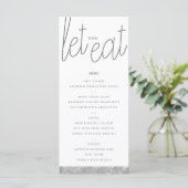 シルバーモダンブラシストロークカスタムメニューカード メニュー (スタンド正面)