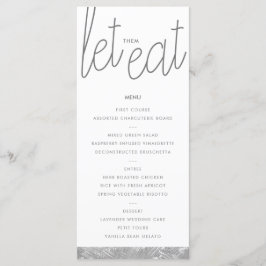 シルバーモダンブラシストロークカスタムメニューカード メニュー