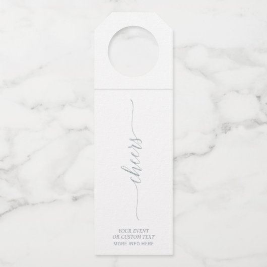 シルバーモダンブラシレタリング応援パーティー ボトルネックタグ (正面)