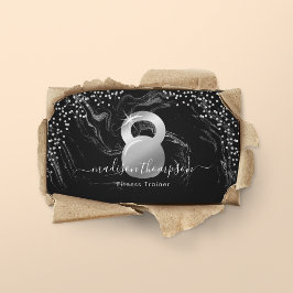 シルバーモダンブラックケトルベルフィットネス 名刺