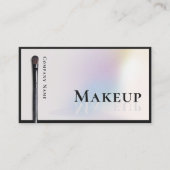 シルバーモダンホログラフィックメイクアップアーティスト 名刺 (正面)