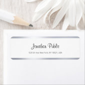 シルバーモダンホワイトシック手書きスクリプトシンプル ラベル (インサイチュ)