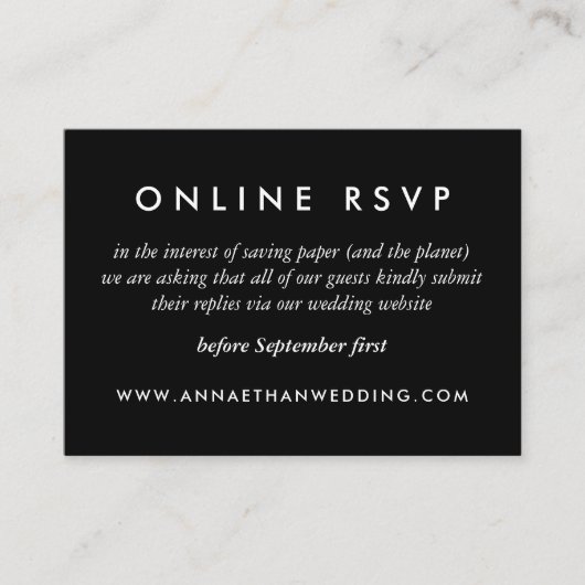 シルバーモダンリングや輪のオ結婚ンラインRSVPカード エンクロージャーカード (正面)