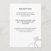 シルバーモダンリングや輪ウェディングレセプションカード エンクロージャーカード (正面)