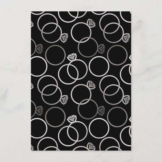 シルバーモダンリングや輪ウェディングレセプションカード エンクロージャーカード (裏面)