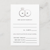 シルバーモダンリングや輪ウェディングRSVP返信カード エンクロージャーカード (正面)