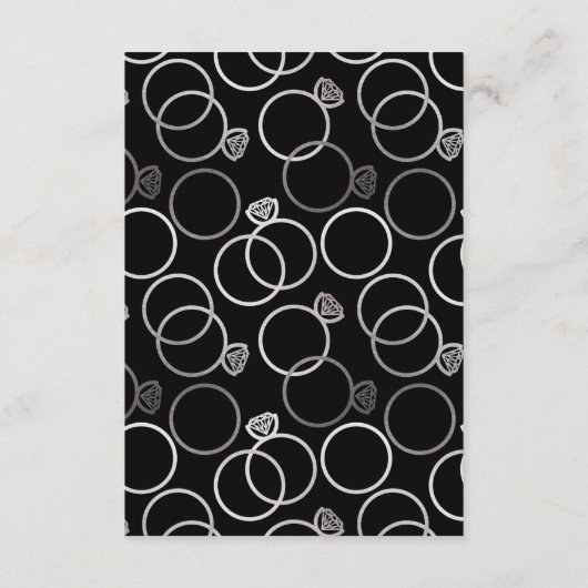 シルバーモダンリングや輪ウェディングRSVP返信カード エンクロージャーカード (裏面)