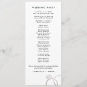 シルバーモダンリングや輪カスタムウェディングプログラム プログラム (裏面)