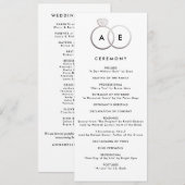シルバーモダンリングや輪カスタムウェディングプログラム プログラム (正面/裏面)